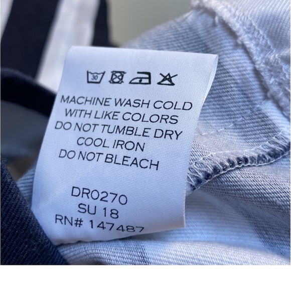 DRAPER JAMES Nassau Striped Shift Dress in Navy / White w/ Pockets Size 10 - Picture 11 of 13